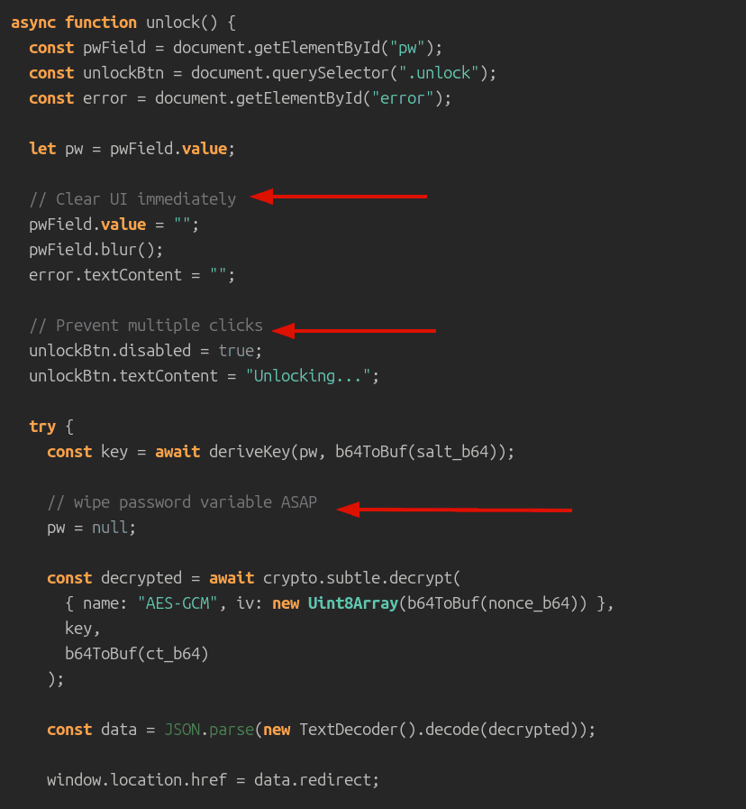 Figure 9 – Top-level function for key derivation, decryption, and redirection