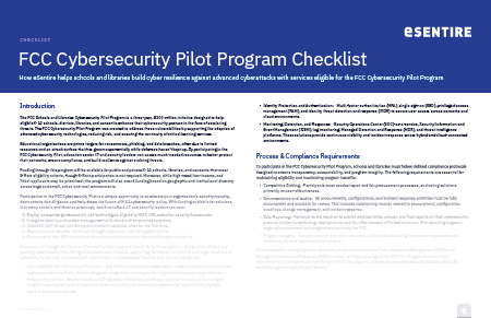Resource Thumbnail FCC Cybersecurity Pilot Program Checklist V2