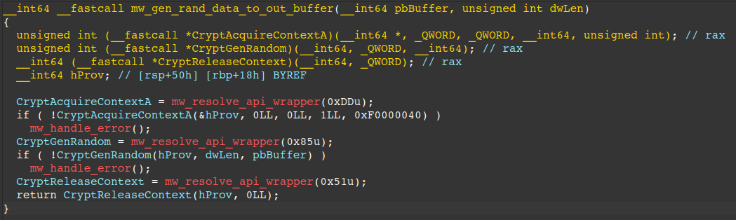 Figure 18 - Routine responsible for generating victim X25519 private key