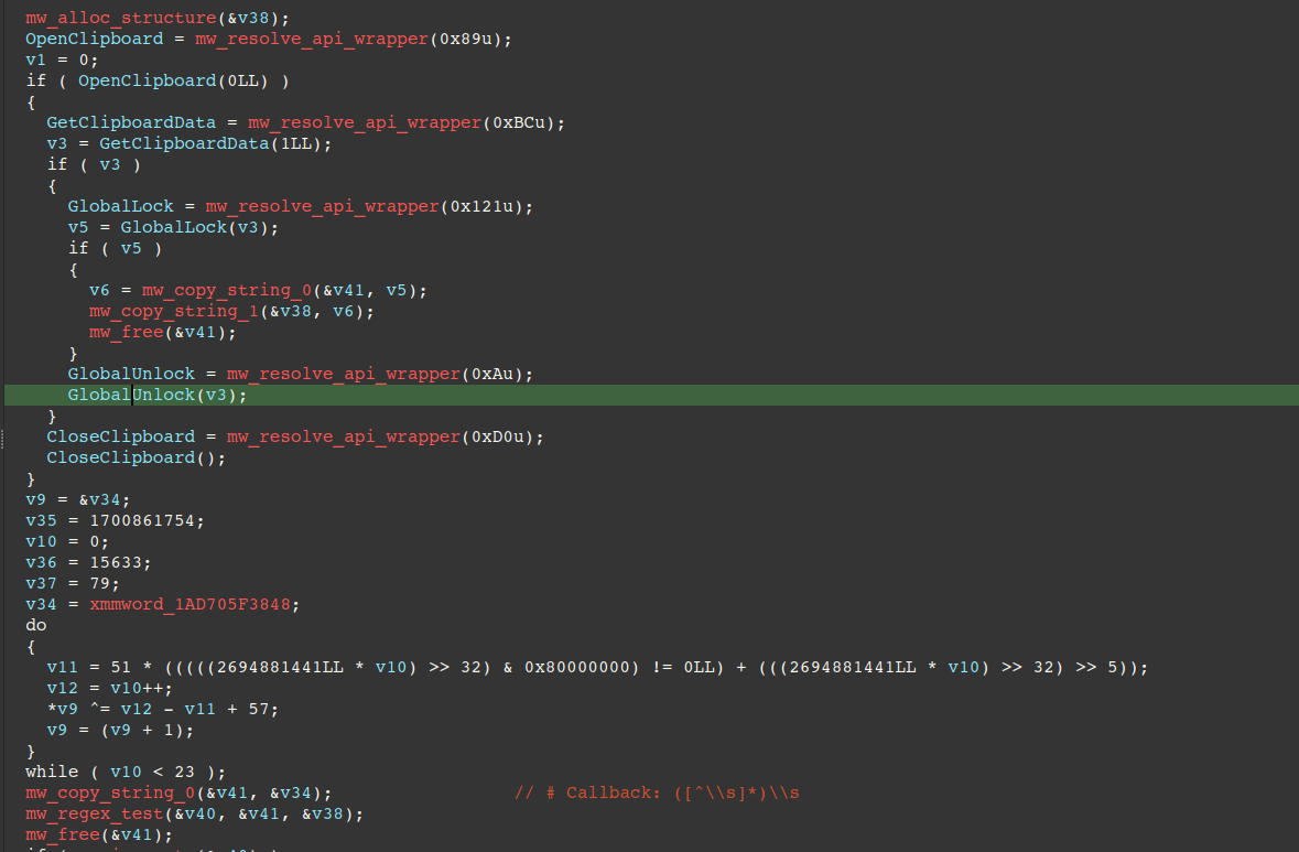 Figure 25 - Clipboard parsing for campaign tracking and callback URL