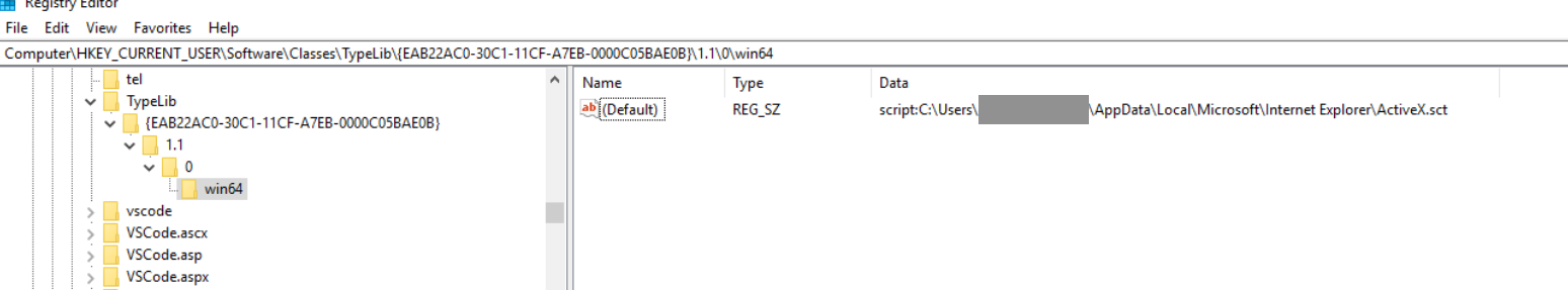 Figure 34 - Persistence via hijacked COM object