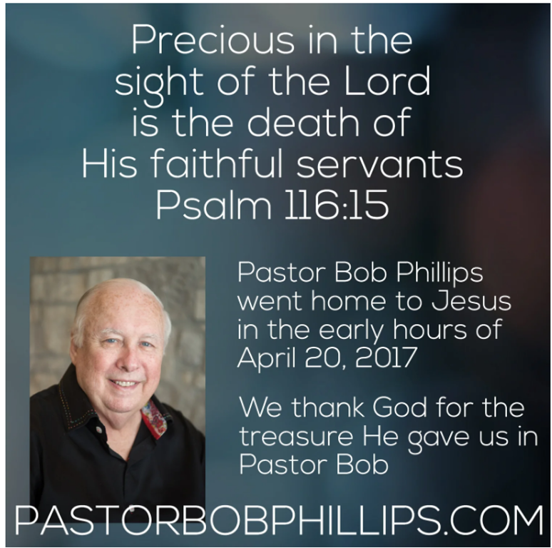 Figure 4. An online eulogy dedicated to Pastor Bob Phillips.