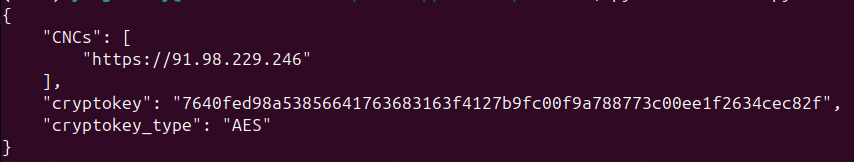 Config extraction utility output