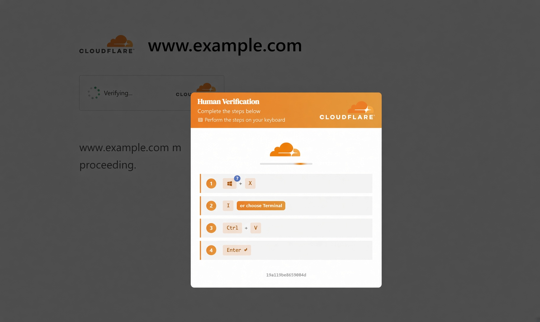 Figure 2 - ClickFix lure (Cloudflare Turnstile)