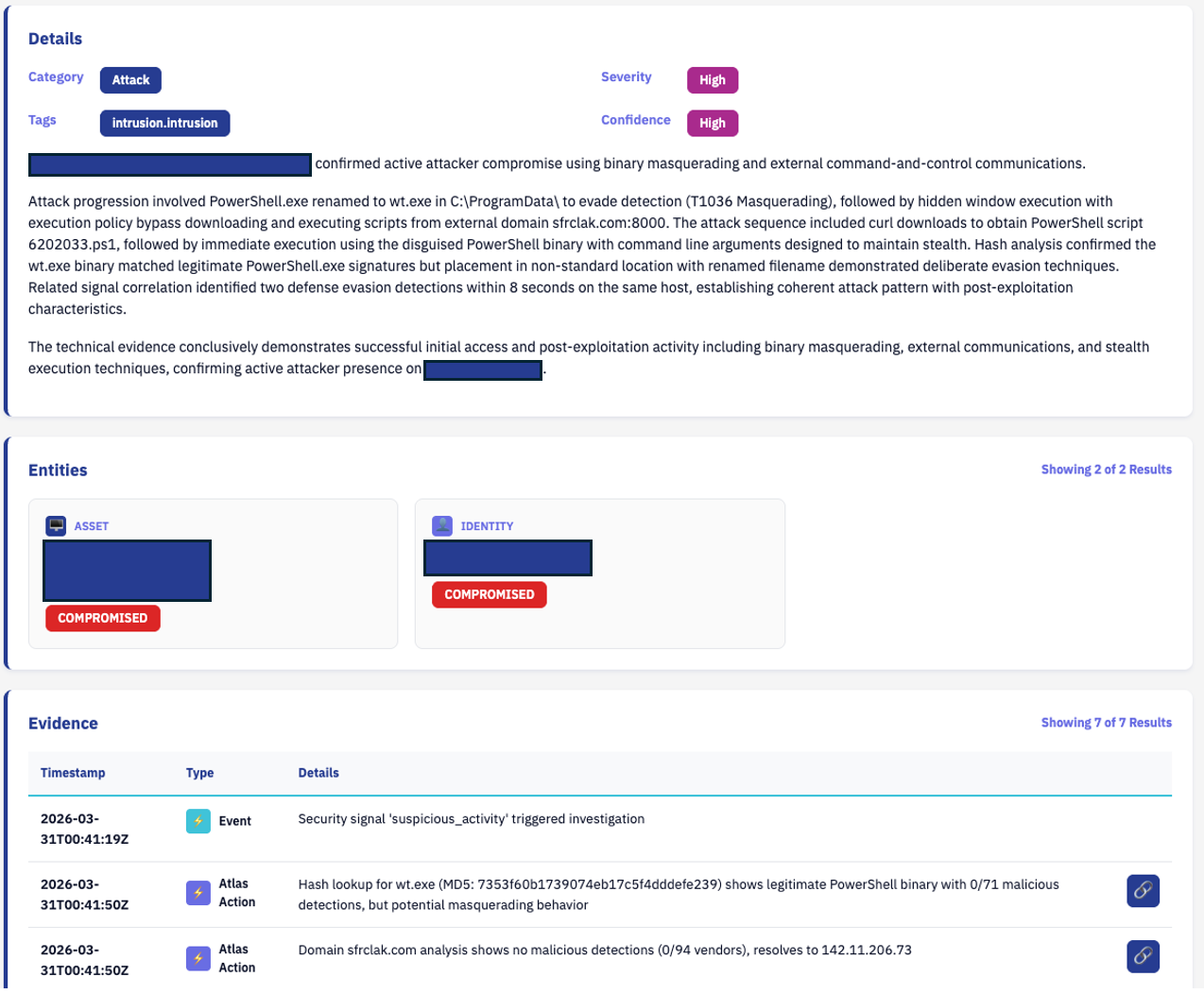 Figure 1 – Preliminary identification and triage of infection sequence on a Windows host