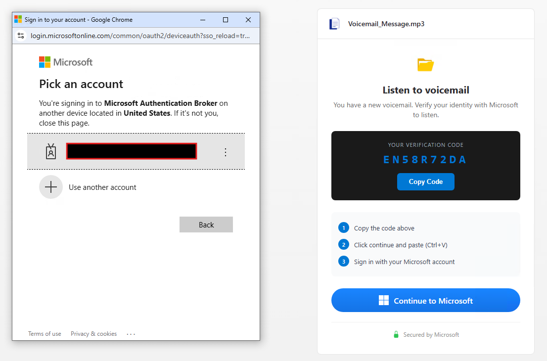 Figure 4 – Sign In to your account window with Microsoft Authentication Broker context