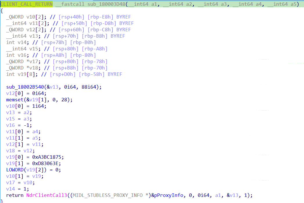 Figure 13 – Windows Scheduled Task using direct RPC calls via NdrClientCall3