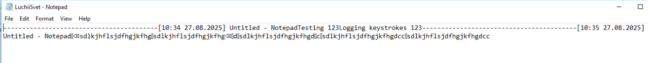 Figure 22 – Keylog/clipboard capture log file example