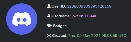 Discord profile metadata for lovebb0024