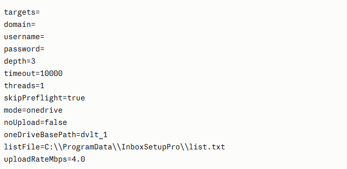 Figure 13: InboxSetupPro second-stage tool configuration
