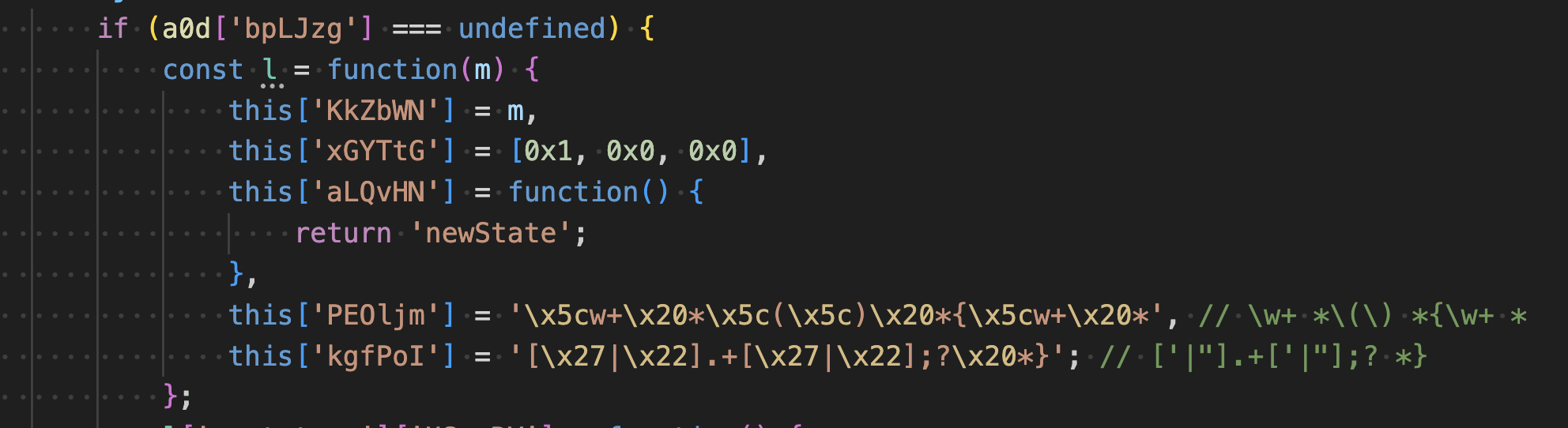 Figure 12 – \x escape sequence obfuscation