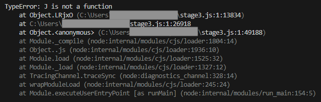 Figure 18 – Error when debugging due to object-method calls