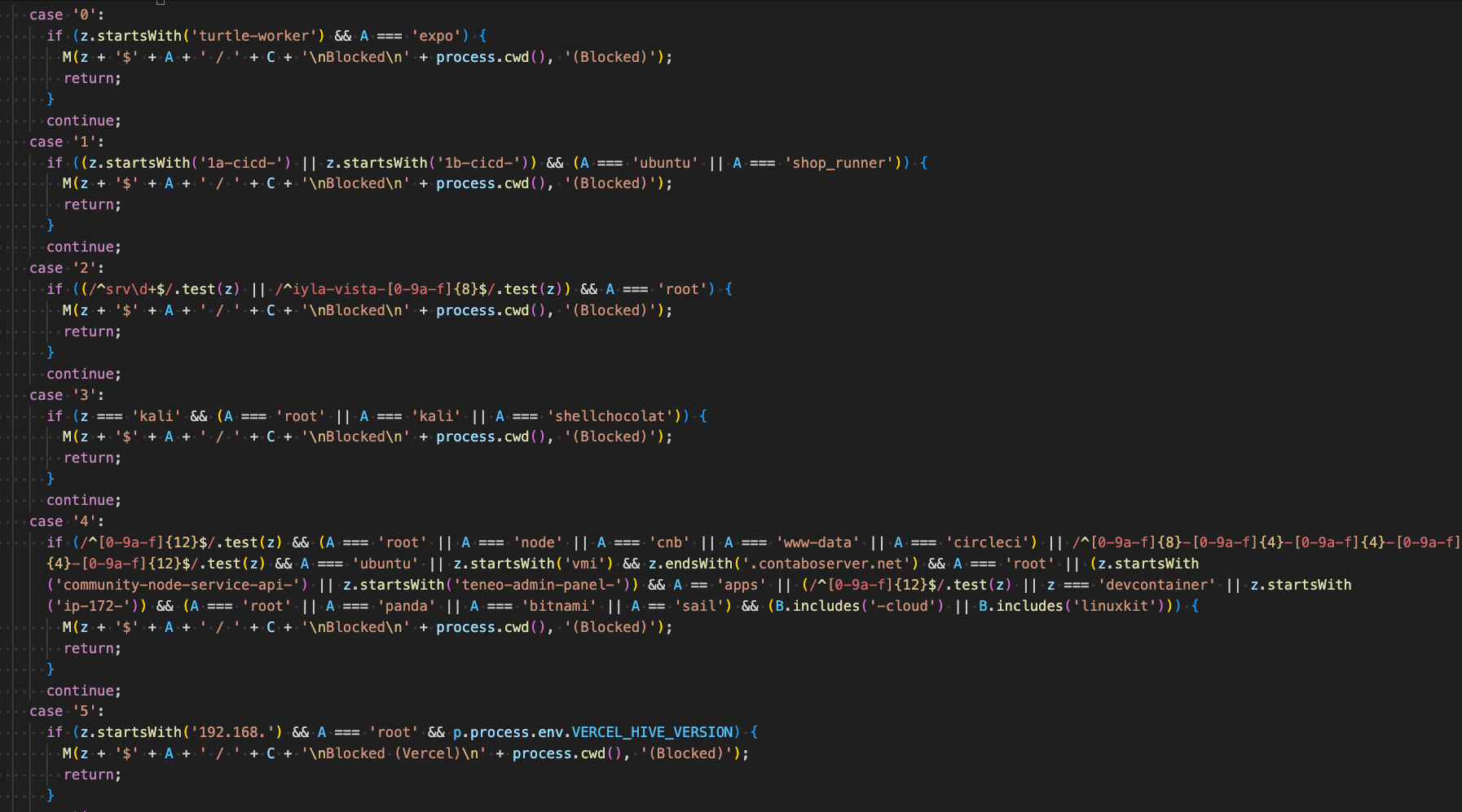 Figure 22 – Terminate if executing in cloud, VPS, or sandbox