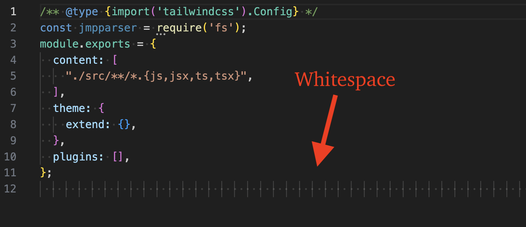 Figure 3 – Backdoor JavaScript hidden by whitespace