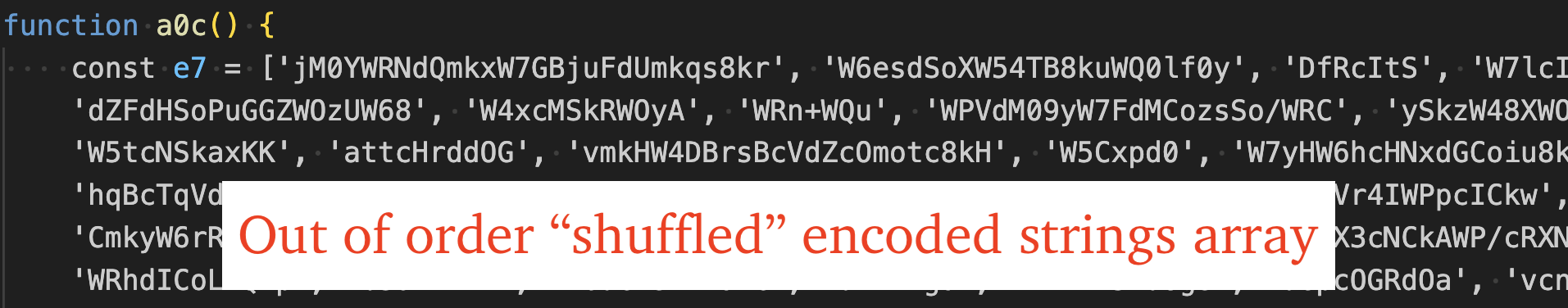 Figure 7 – Encoded strings array function