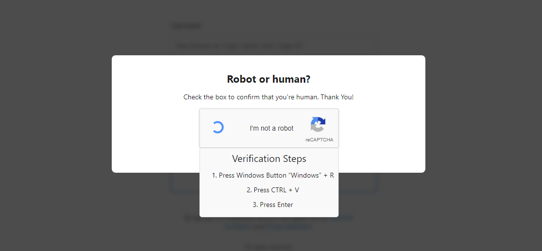 ClickFix initial access page example
