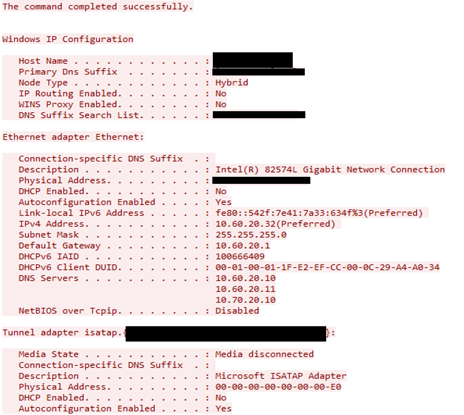 Figure 8 – IP configuration was also part of the same packet as the content in Figure 7