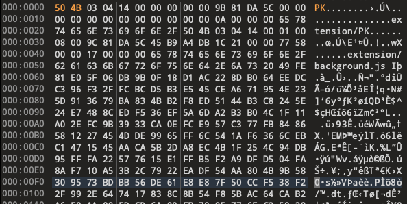 Figure 11 - Reconstruction of zip archive example in hex editor