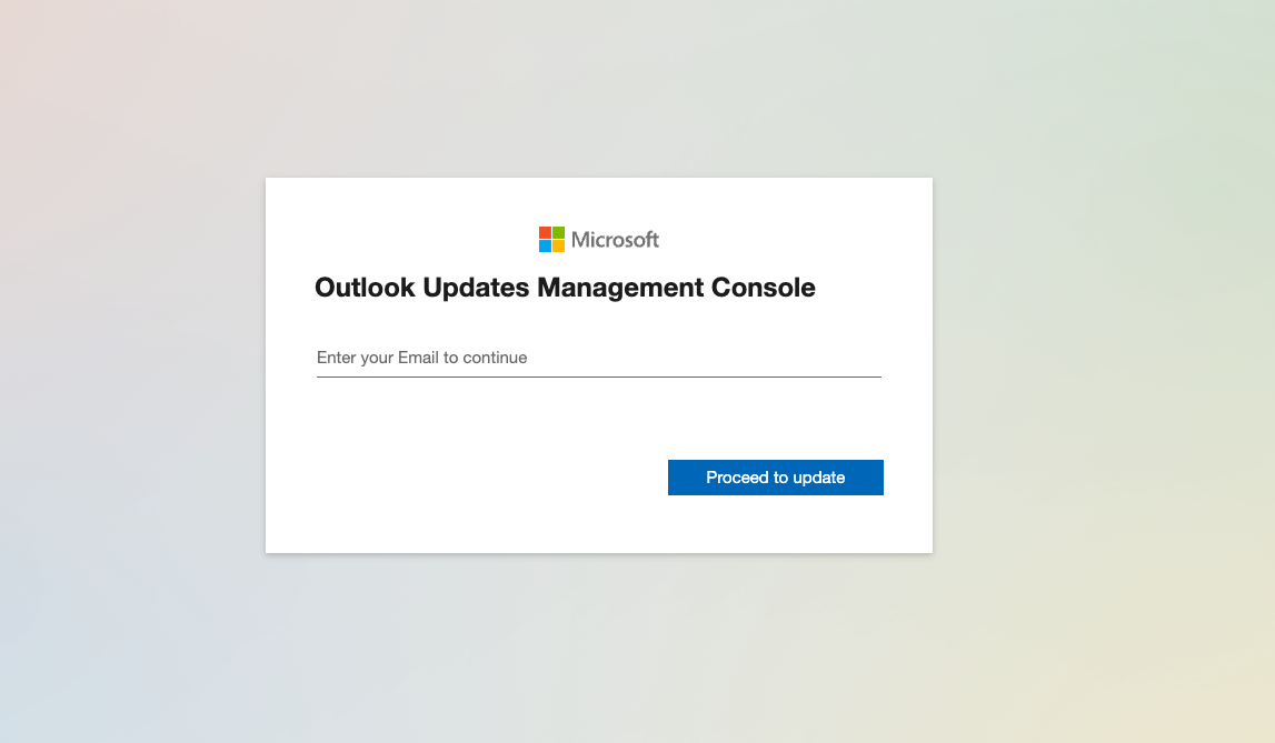 Figure 2 - Landing page of phishing site