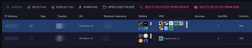 Figure 20 – Logs preview
