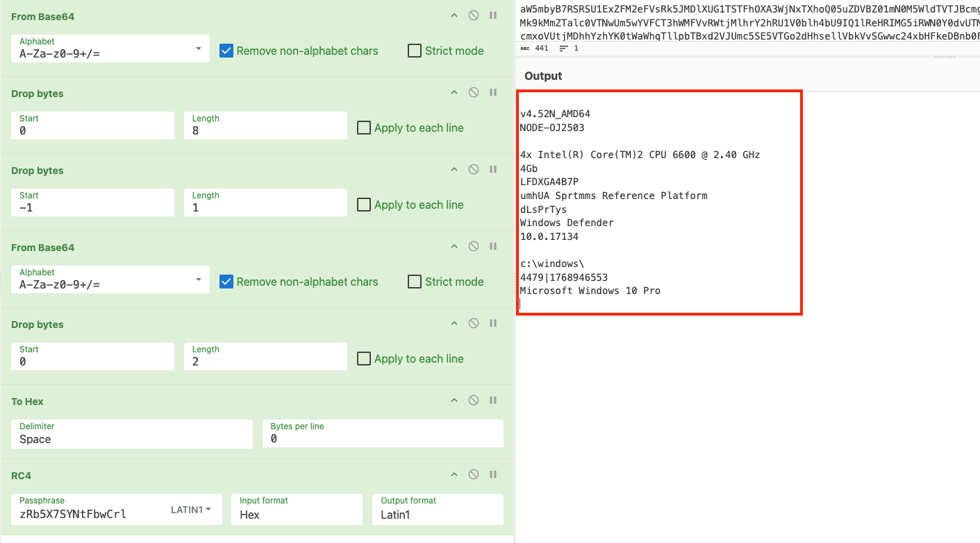 Figure 18 – Decrypting 'add' query parameter from RC4 via CyberChef