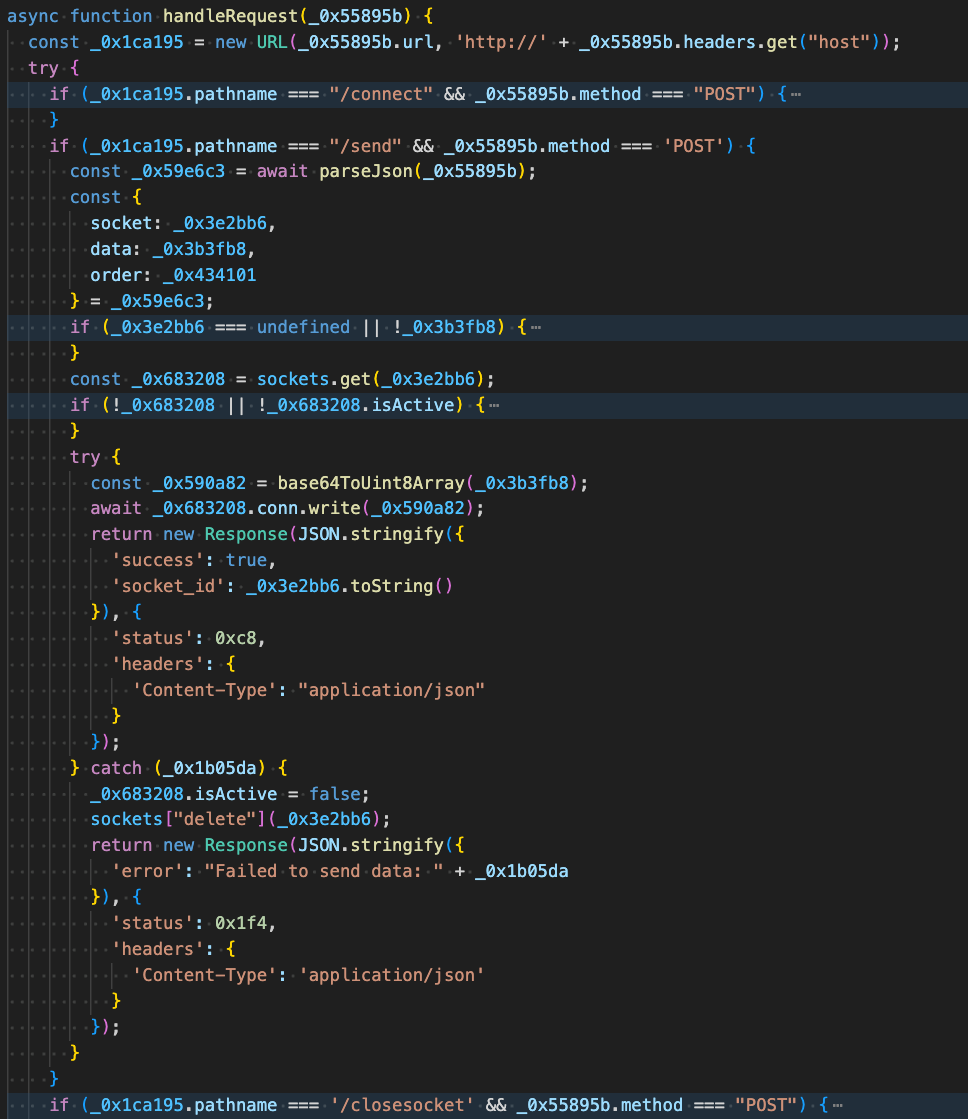 Figure 9 - endpoints supported by the TCP Socket Manager module webui.js