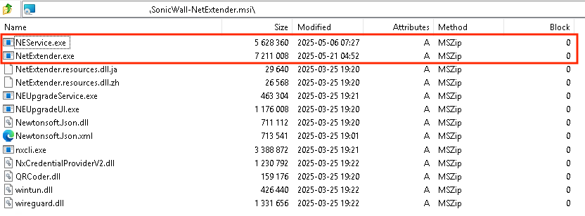 Figure 3 – Contents of malicious installer