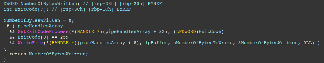 Figure 20 – Write C2 command to stdin