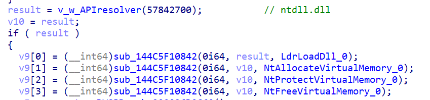 Figure 13 - API Resolver Wrapper Function and Resolved Native APIs