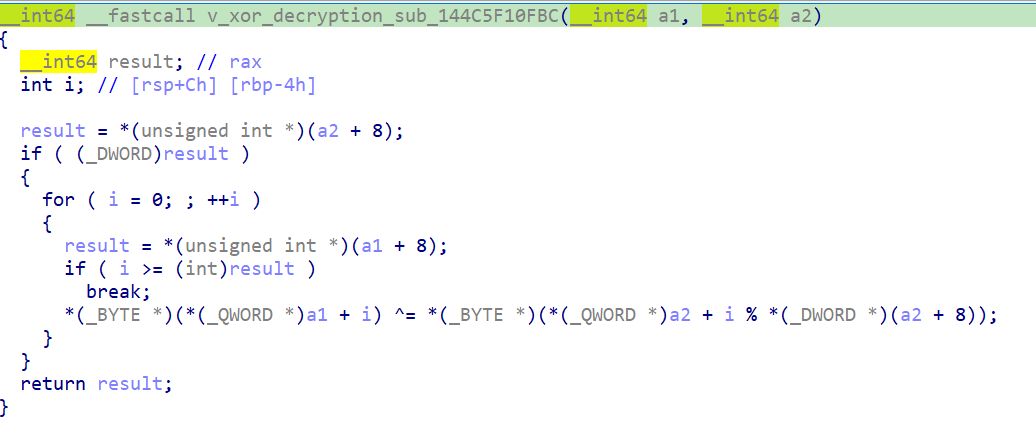 Figure 14 – XOR Decryption function