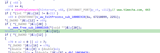 Figure 31 - Network Connectivity Check to timecha.com for Sandbox Detection