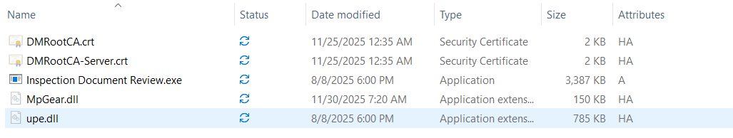 Figure 5 – Files extracted from the downloaded zip archive