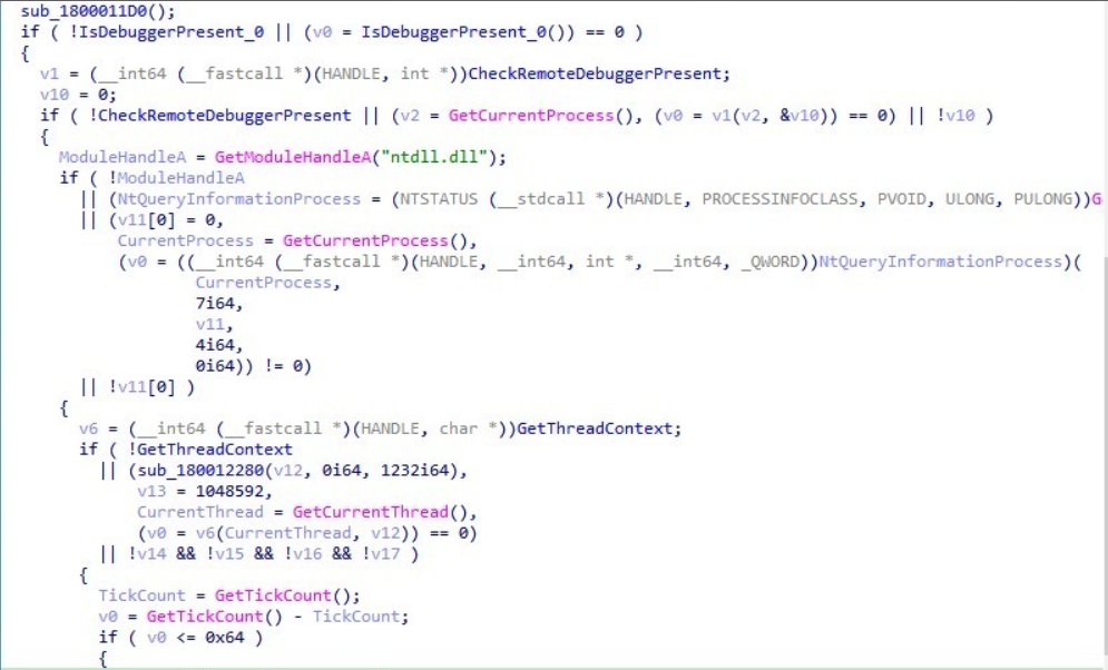 Figure 8 - Multi-Layered Anti-Debugging Routine with Fallback Mechanisms