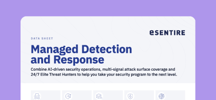 Cover of eSentire's Managed Detection and Response data sheet