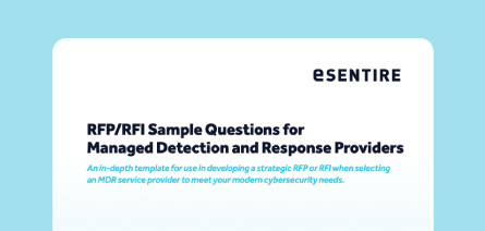 Cover of RFP/RFI Sample Questions for Microsoft MDR Providers guide.