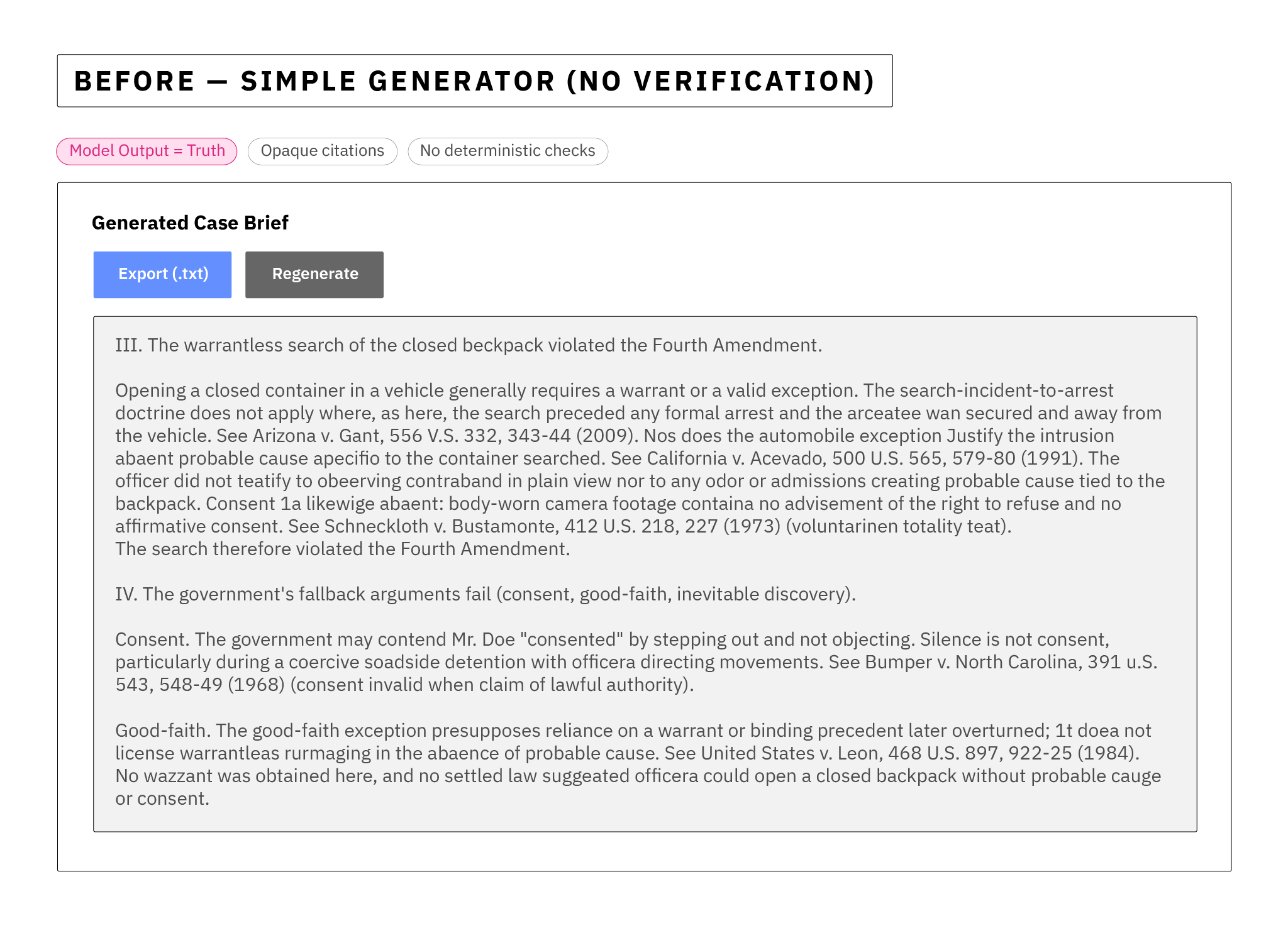 Legal assistant tool before control plane implementation
